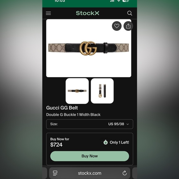 Gucci Black and Tan Belt with Gold GG Buckle